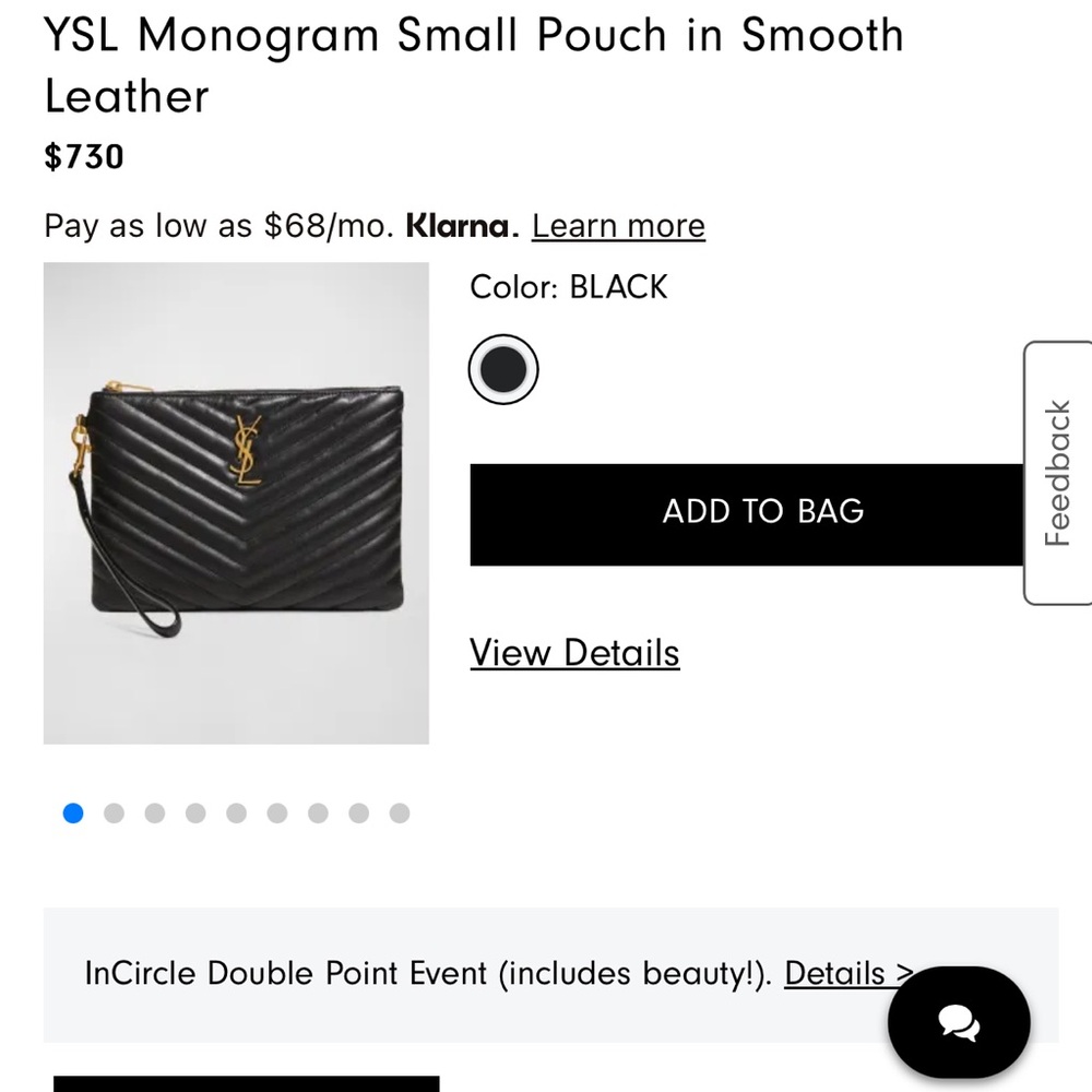 YSL Monogram Small Black Leather Pouch